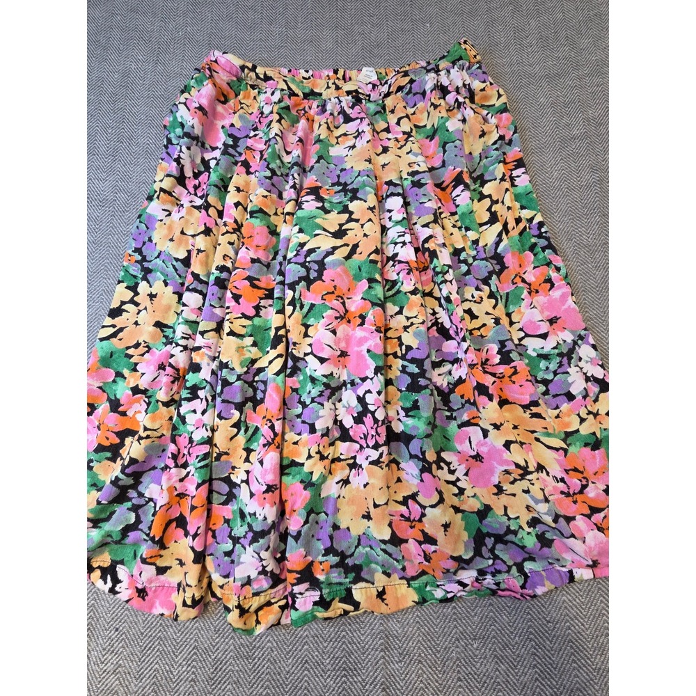 Terra & Sky Cropped Culotte Pants Womens 0X 14W Multicolor Floral Boho Wide Leg